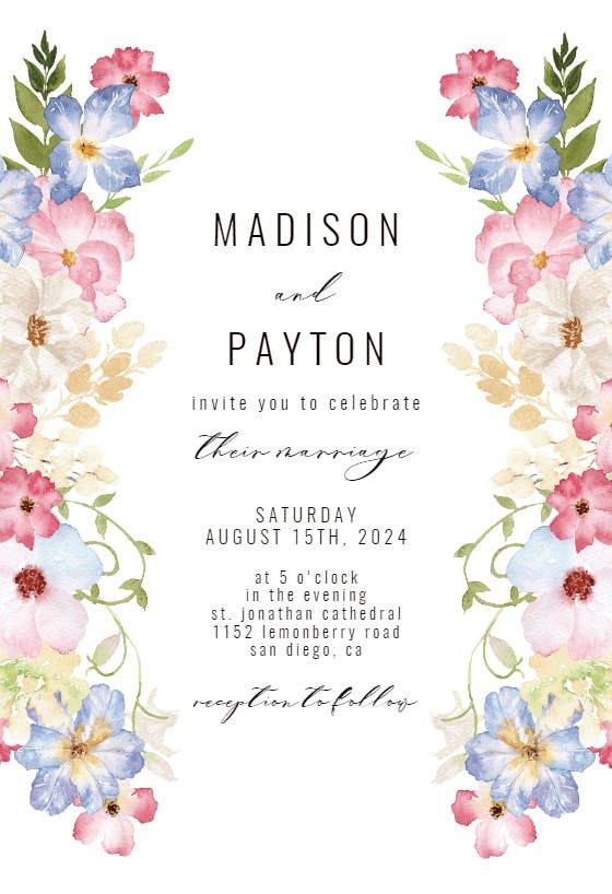 Spring Fairy Flower - Wedding Invitation Template